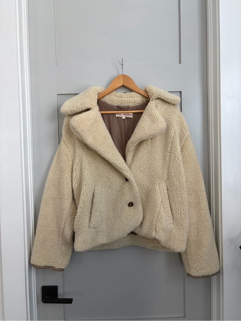 Free People Ivory Teddy Sherpa Jacket